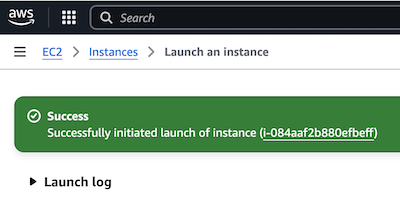 Screenshot of the Summary panel on the EC2 Launch Instance page with button to launch instance