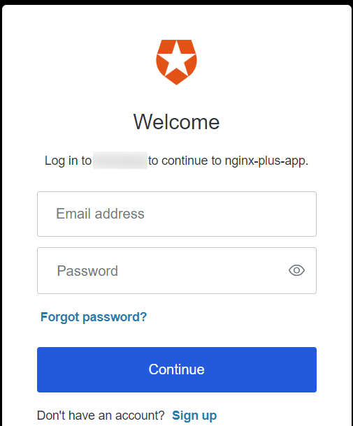 image showing an example Auth0 login screen that contains username and password fields