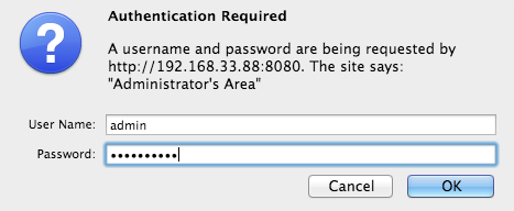 The “Authentication Required” prompt