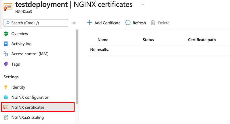 NGINX Certificates