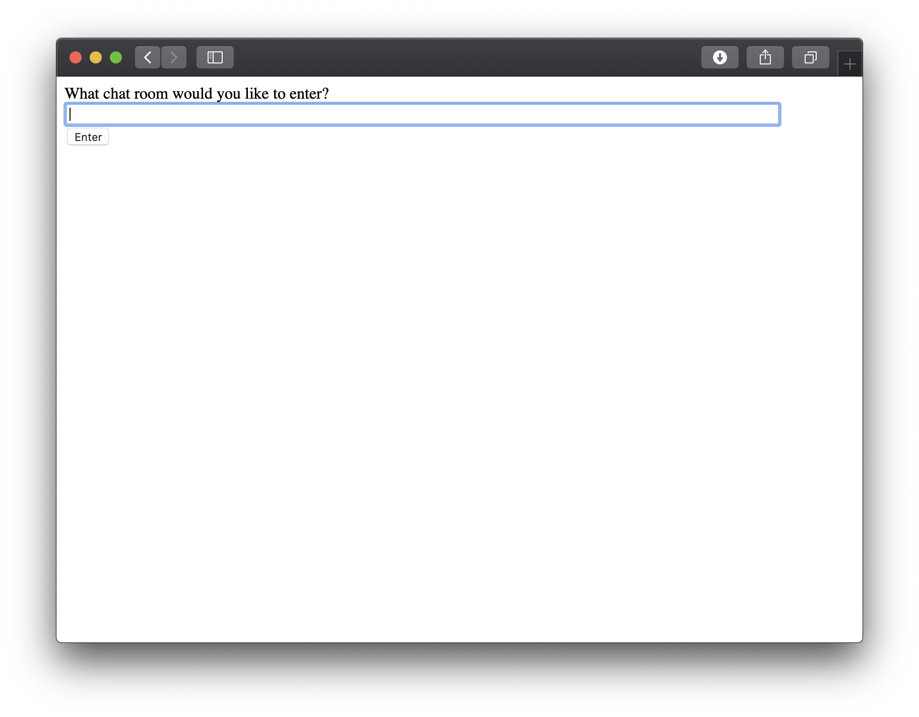 Django Channels on Unit - Tutorial App Screen