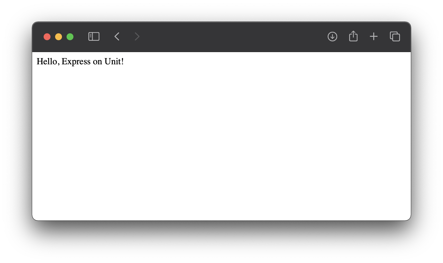 Express on Unit - Welcome Screen