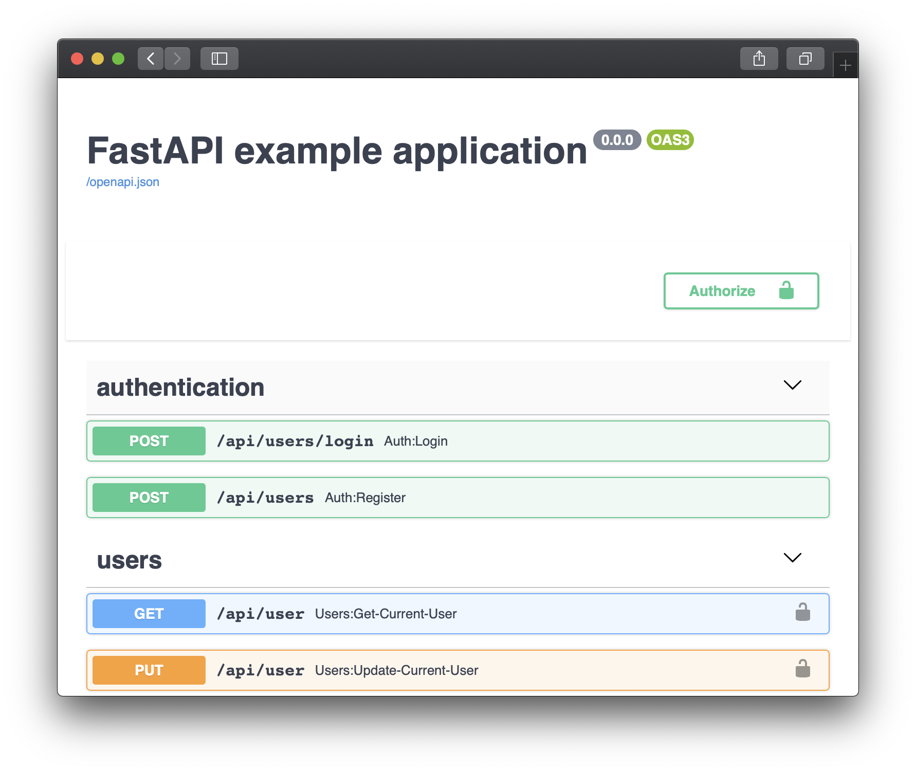 FastAPI on Unit - Swagger Screen