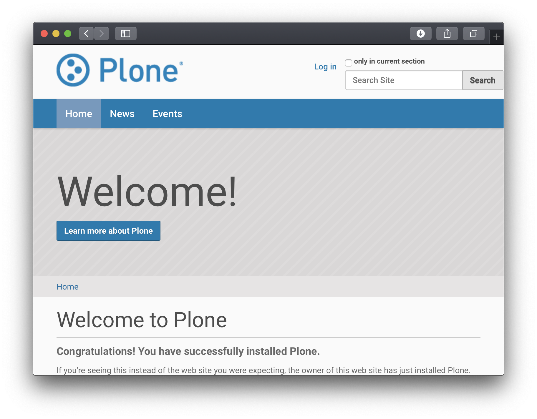 Plone on Unit - Setup Screen