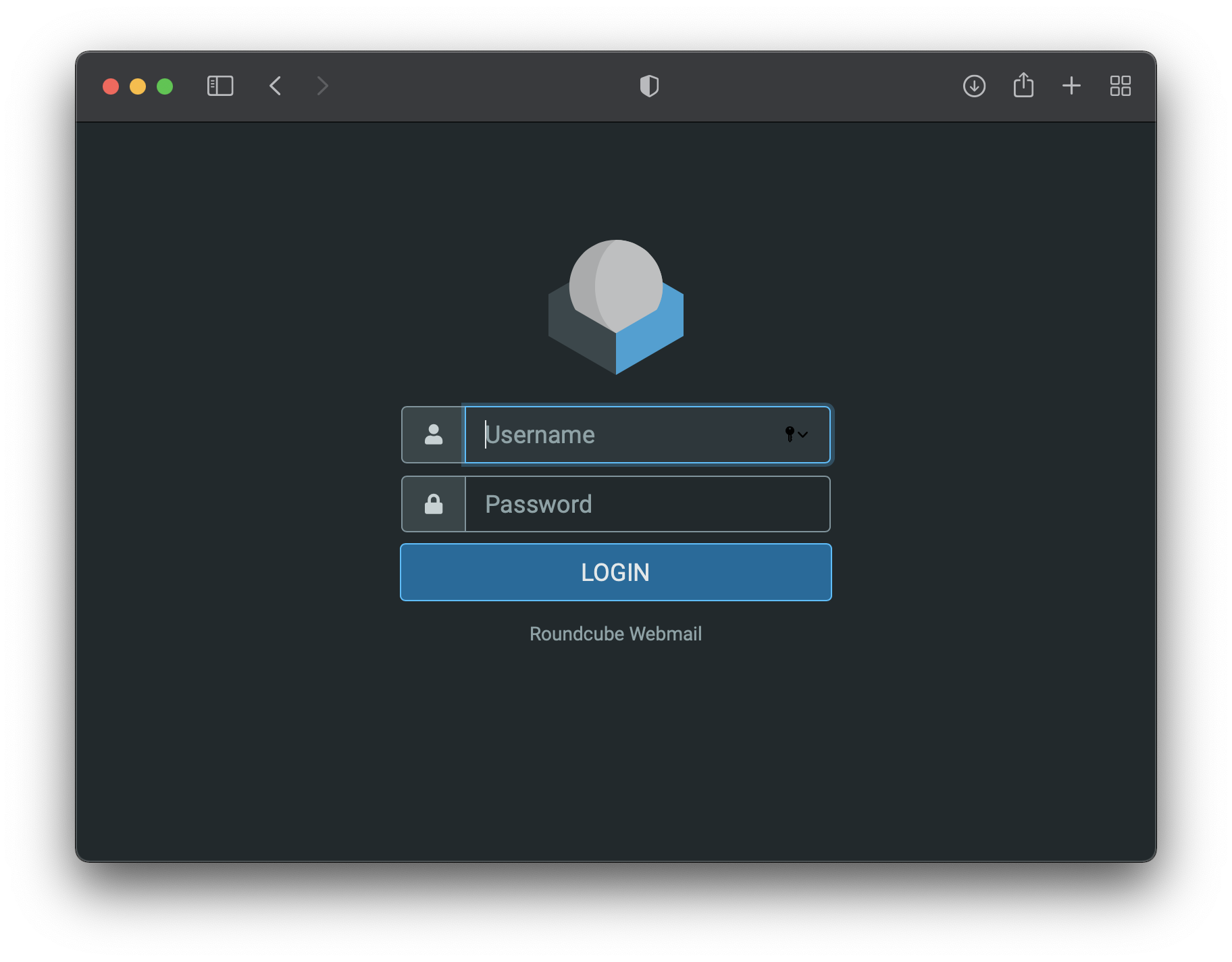 Roundcube on Unit - Login Screen